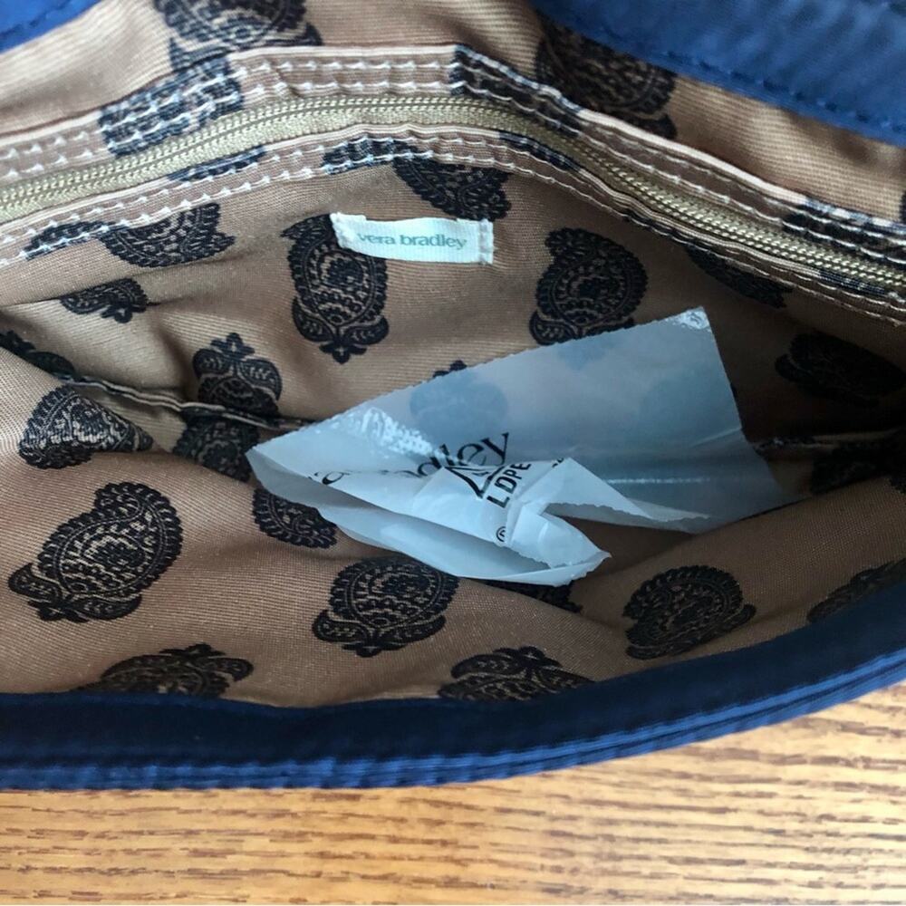 Vera Bradley Andover Shoulder Bag Peacoat Blue Paisley Print Interior Satin NWT - Picture 8 of 11